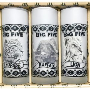 BIG FIVE TALL GLASSES 5 IN BOX BK/WT