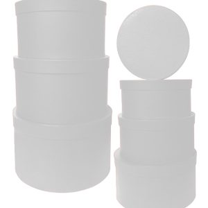 GIFTBOX ROUND WHITE 7 PCS 31.5DIMX17.5C