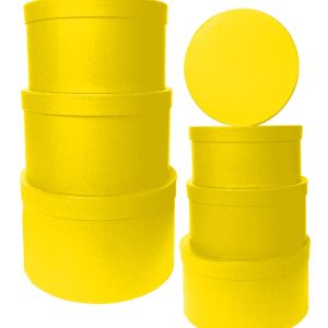 GIFTBOX ROUND YELLOW 7 PCS 31.5DIMX17.5C