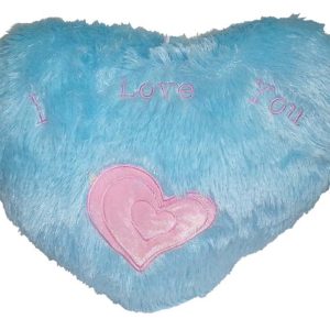 HEART PILLOW BLUE  27CM