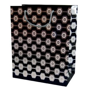 GIFTBAG BK/SL STAR 31.5X25.8X13.7CM