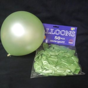 BALLOONS L/GREEN 50PCS LATEX