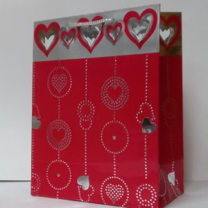 GIFTBAG RED/SILVER25X20X10.5CM