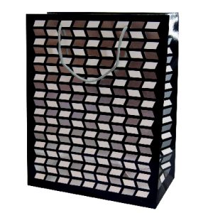 GIFTBAG BLACK/SILVER BLOCKS