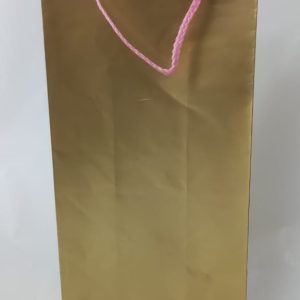 GIFTBAG BOTTLE P/GOLD 36X12X10CM