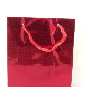 GIFTBAG MATELIC RED 13.8X11X6CM