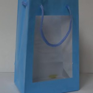 GIFTBAG WINDOW L/BLUE 30X25.5X11.5CM