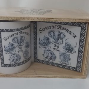 BIG 5 MUG AND COASTER SET IN WOODEN BOX