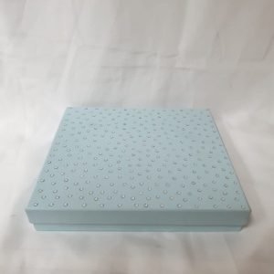 GIFTBOX W/DIAMANTE BLUE 16X14.5X2.5CM