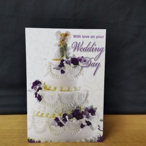 CARDS  W/LOVE O/Y/WEDDING DAY CAKE 5 PCS