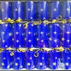 CHRISTMAS CRACKERS 6`S BLUE/W/GOLD