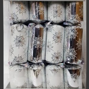 CHRISTMAS CRACKER 12PCS SL/WT W/FLOWER D