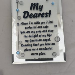 PLAQUE MIRROR MY DEAREST  10X7CM
