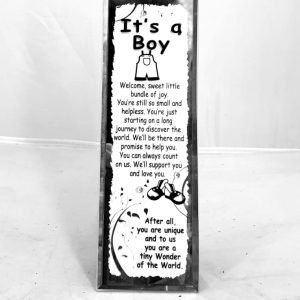 PLAQUE MIRROR  IT`S A BOY 18X6CM