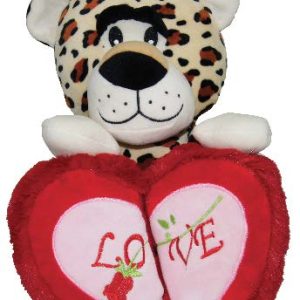 LEOPARD WITH HEART FEET 33CM