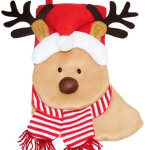 CHRISTMAS STOCKING BROWN 38X20CM