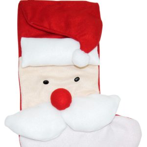 CHRISTMAS STOCKING WHITE 38X20CM