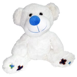 TEDDY WHITE/BLUE 30CM