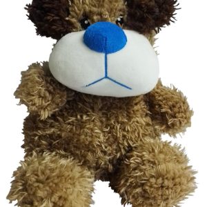 PLUSH DOG BROWN/BLUE  24CM