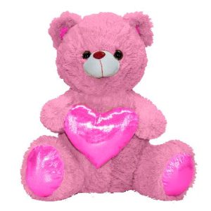 TEDDY BEAR W/HEART PINK  42"