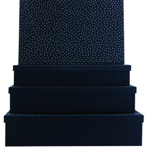 GIFTBOX 4PCS BLACK W/DIAMONDS 42X30X10C