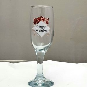 CHAMPAGNE GLASS H/B/DAY PK/RD BALLOONS
