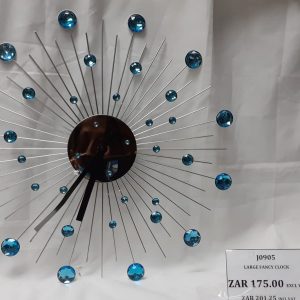 LARGE FANCY CLOCK 48.5CM DIA SL/BL
