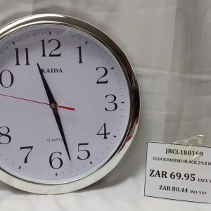 CLOCK ROUND SILVER 29.8 DIAM.