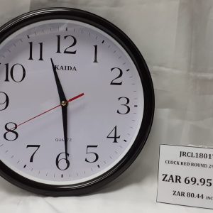 CLOCK ROUND BLACK 29.8 DIAM.
