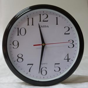 CLOCK ROUND BLACK 26X26CM DIA