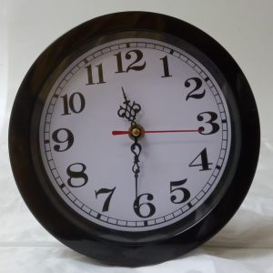 CLOCK ROUND BLACK 20CM
