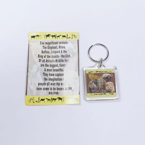 KEYRING ACRYLIC BIG 5 YELLOW BOARDER
