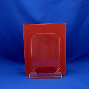 TROPHY GLASS/RD SQUARE ROUND CORNERS