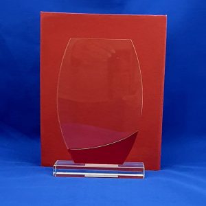 TROPHY GLASS/RD SHIELD 16X12X1CM