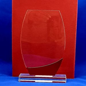 TROPHY GLASS/RD SHIELD 20X14X1CM