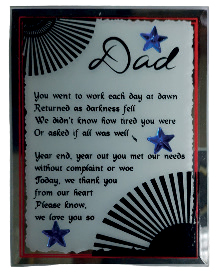 PLAQUE MIRROR  DAD 10X7.5CM