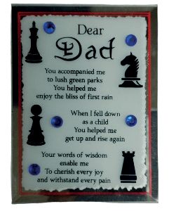 PLAQUE MIRROR DEAR DAD 10X7.5CM