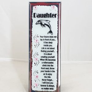 GLASS M/PLAQUE DAUGHTER 17X6CM