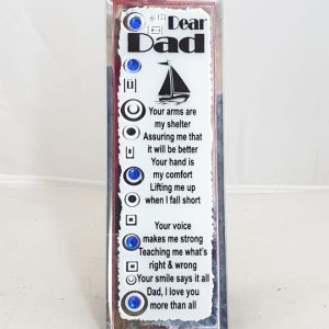 GLASS M/PLAQUE DEAR DAD 17X6CM