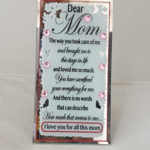 PLAQUE MIRROR  DEAR MOM 9.5X18CM