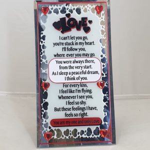 PLAQUE MIRROR LOVE I CAN`T LET.. 9.5X18C
