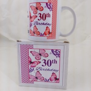 MUG 30TH BIRTHDAY MUG PINK/WT