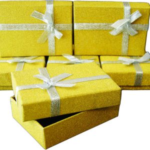 GIFT BOX GLITTER GOLD 8.5X6.5X2.5CM 6PCS
