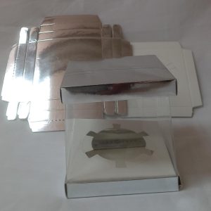 CAKE BOX SILVER 9X8.5X8CM 6 PCS