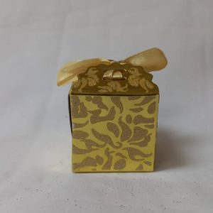 GIFTBOX GOLD WEDDING 6`S 4X4X4CM