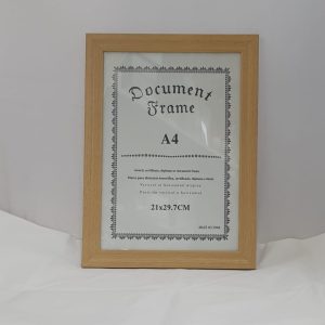 FRAME A4 WOODEN L/BROWN  21X29.7CM