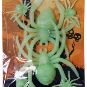 GLOW/DARK SPIDERS 6PCS 25X4CMS 10X10CML