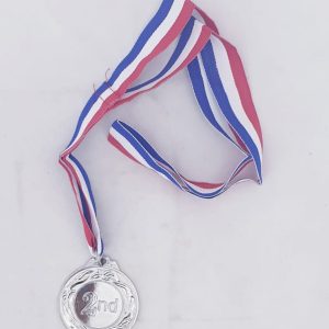 MEDAL METAL 2ND SILVER 5CM DIAMETER