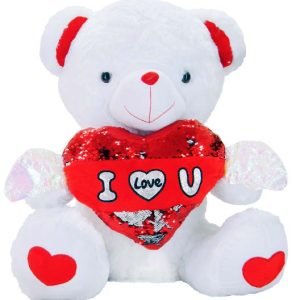 TEDDY W/I LOVE U PILLOW /SEQUENCE 65CM