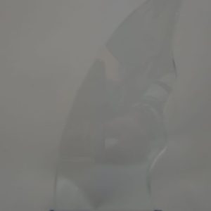 TROPHIES GLASS  CLEAR/ BLUE 19.5CM
